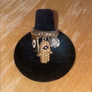 Set of 2 Gold Evil Eye/ Hamsa Rings